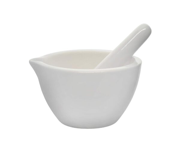 8" Diameter Porcelin morter and pestle
