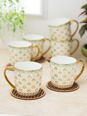 Tea Cups-Clay Craft With Golden Ring