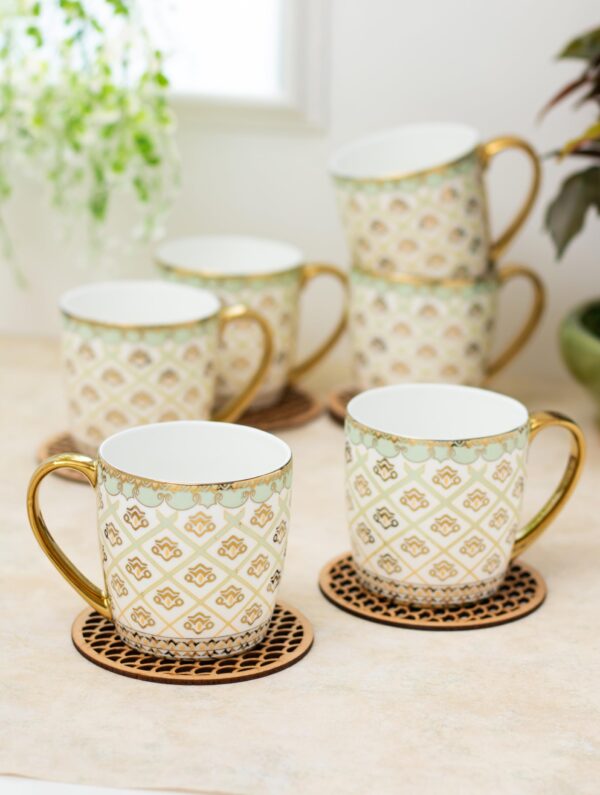 Tea Cups-Clay Craft With Golden Ring