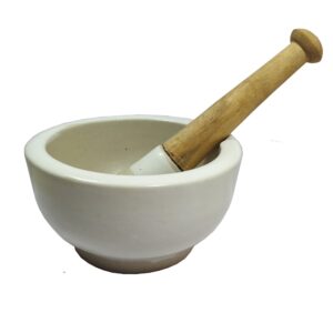 5" Diameter Porcelin morter and pestle