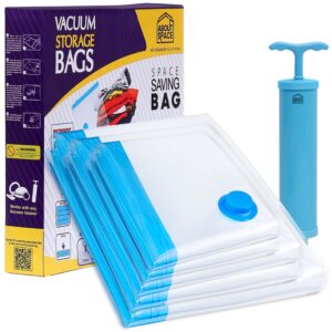 Kurtzy Reusable Ziplock Vaccum Bags With Travel Hand Pump