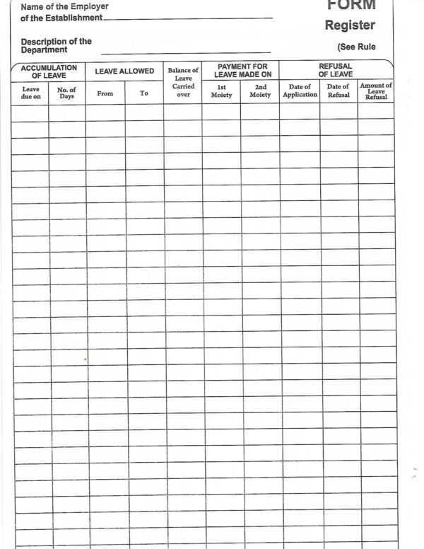 Leave Application Book
