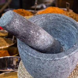 6" Diameter Porcelin morter and pestle