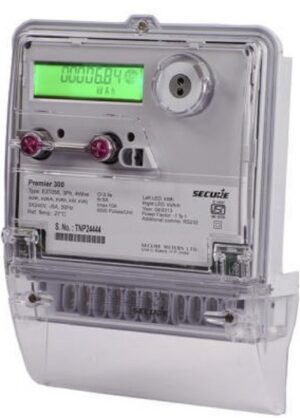 Electric Energymeter,Size 3-Phase ,4-Wire,3X-/5A,3 X240V Accuracy Class0.5S,Make:Secure,Model No:Premier 300,E3T055,Projection Mounting With MRI Facility Static meter (Only KWH Meter)
