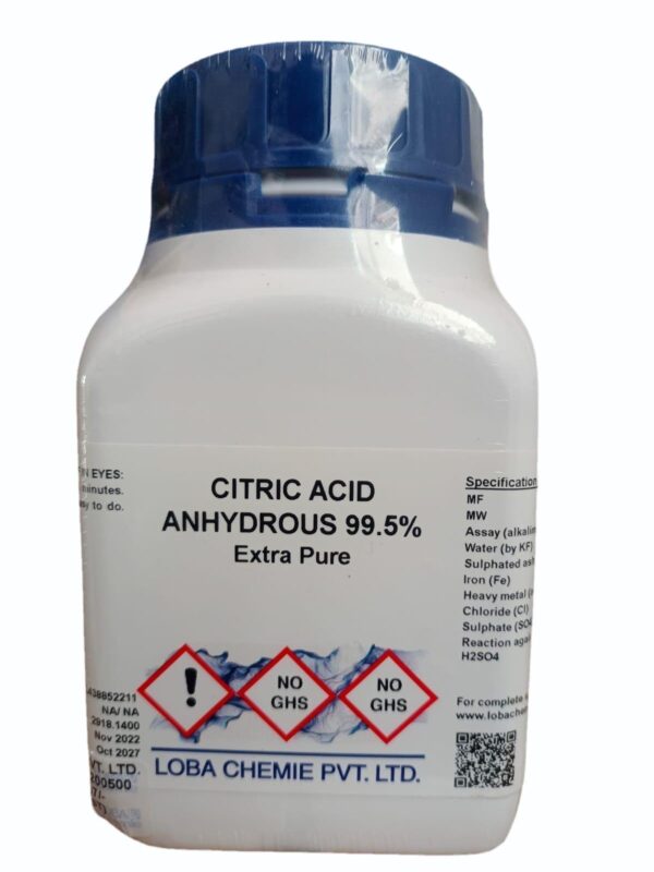 Citric Acid 99.5% SRL Make Lab Grade 500ml